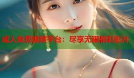 成人免费视频平台：尽享无限精彩影片