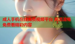 成人手机在线免费视频平台 高清流畅免费看精彩内容