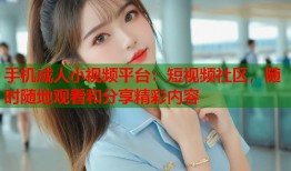 手机成人小视频平台：短视频社区，随时随地观看和分享精彩内容