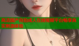 高清国产自拍成人在线视频平台畅享真实刺激体验