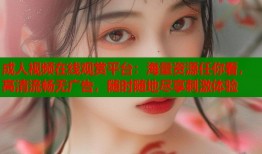 成人视频在线观赏平台：海量资源任你看，高清流畅无广告，随时随地尽享刺激体验