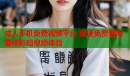 成人手机免费视频平台 极速免费看海量精彩短视频体验
