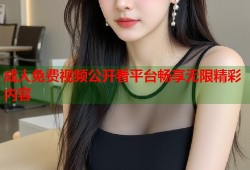 成人免费视频公开看平台畅享无限精彩内容