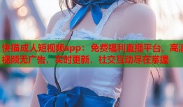 快猫成人短视频app：免费福利直播平台，高清视频无广告，实时更新，社交互动尽在掌握