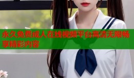 永久免费成人在线视频平台高清无限畅享精彩内容